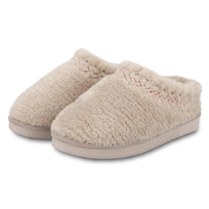 totes® Icons Ladies Borg Mule Slipper With EVA Sole Light Grey Extra Image 2